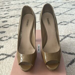 Miu Miu Platform Patent Leather Pumps